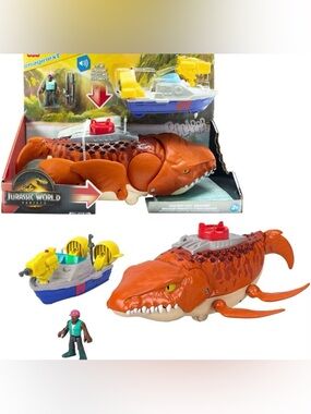 NEW Fisher-Price Imaginext Jurassic World Rebirth Aqua Chomp Chase Mosasaurus